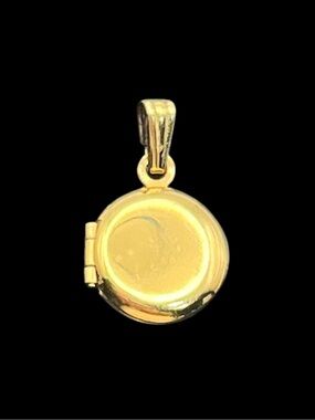 12k gold filled round small locket pendant for necklace vintage